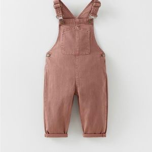 NWT Zara Demin Overalls Brick 9-12 Months